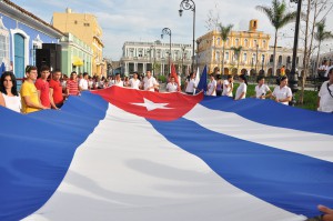 Demonstrators were mostly students who raised their voices to express their commitment with the Revolution and to condemn Imperialism. Photo Vicente Brito.