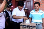 Bolivian President Evo Morales when casting his vote in Villa 14 de Septiembre, in Cochabamba. Photo REUTERS. 