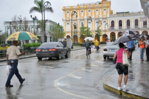 Heavy rains were also reported in the city of Sancti Spiritus. Photo: Vicente Brito