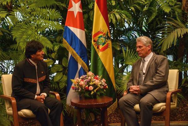Díaz Canel with Evo Morales