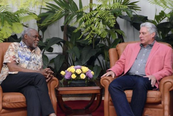 Diaz Canel and Danny Glover