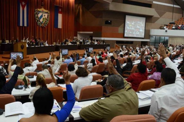 cuban parliamentarians during session