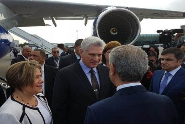 diaz-canel-arrives in baku