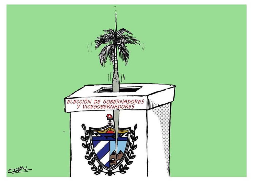 election of governors and vice governors in cuba. illustration by osval