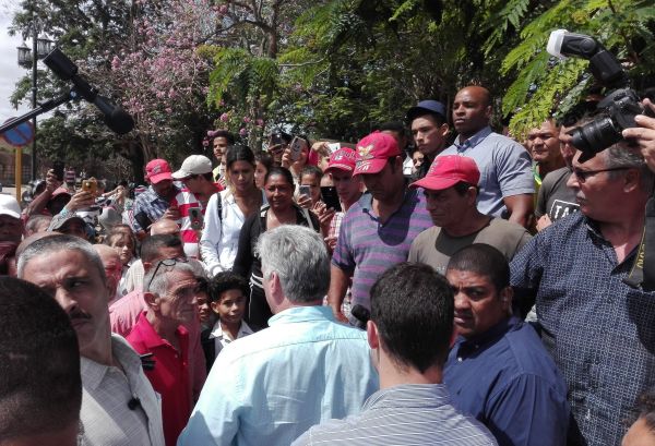 diaz-canel in tapaste, town of mayabeque