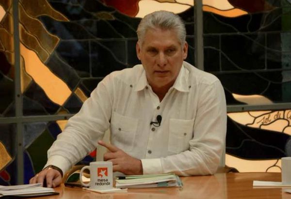 Miguel Díaz-Canel in Round Table TV program