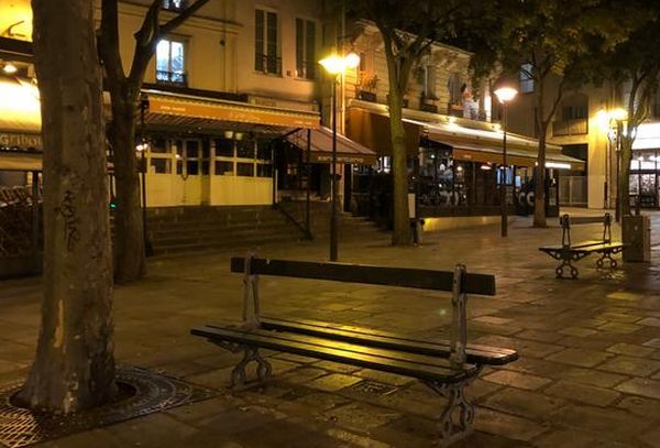 An empty street in Le Marais district in Paris, France