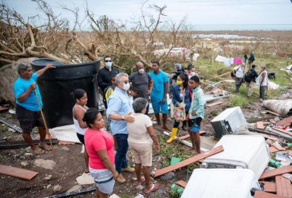 Colombia president visits one of the devastated areas and talks to people