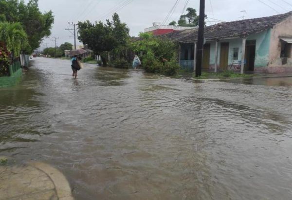 Flooded street in the town of Casilda, Trinidad, central Cuban province of Sancti Spiritus