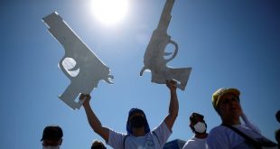 machine guns and pistols are symbols among Bolsonaro supporters