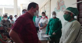 cuban minister of health visits trinidad, in sancti spiritus, central cuba