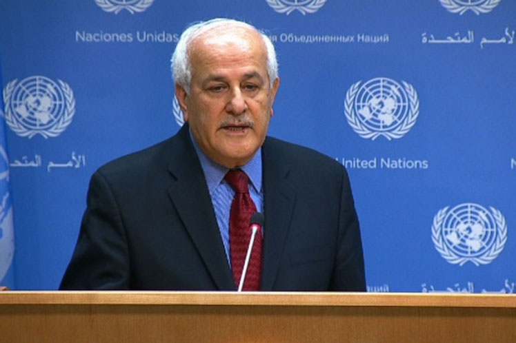 The Palestinian ambassador to the United Nations, Riyad Mansour