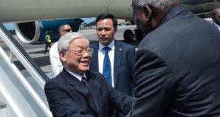 Nguyen Phu Trong upon arrival in Cuba March 28th, 2018.