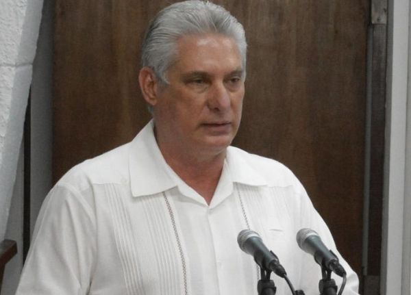 Cuba President Miguel Díaz-Canel during the speech delivered at the Council of Minsiters meeting