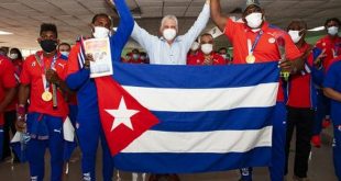 diaz-canel welcomes cuban olympic athletes