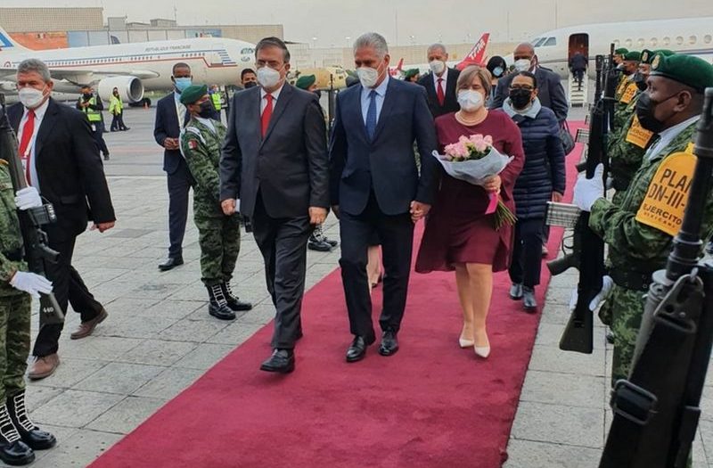 diaz-canel upon arrival in mexico